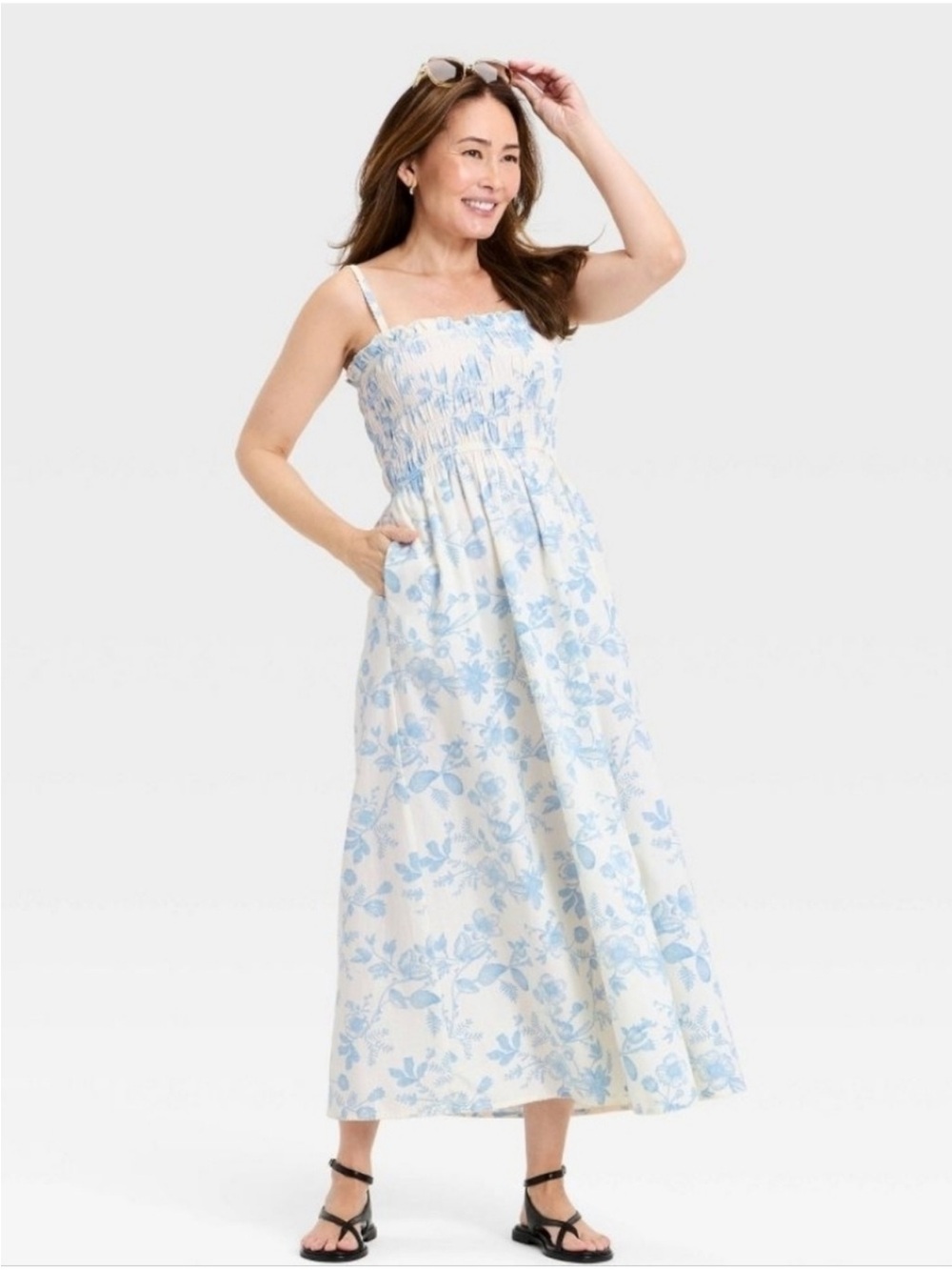 Universal Thread Women's Sleeveless Ruffle Maxi Floral nap Sundress